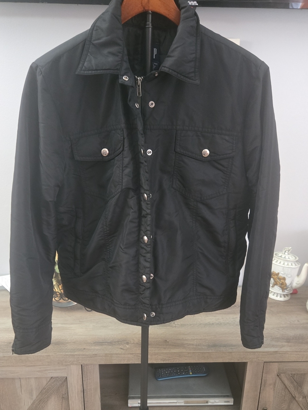GAP Black Lightweight Button-Front Shirt Jacket